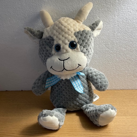 Kellytoy Billy Goat Plush Ram Waffle Quilted Texture Bow Tie Stuffed Animal 16" - Picture 1 of 10